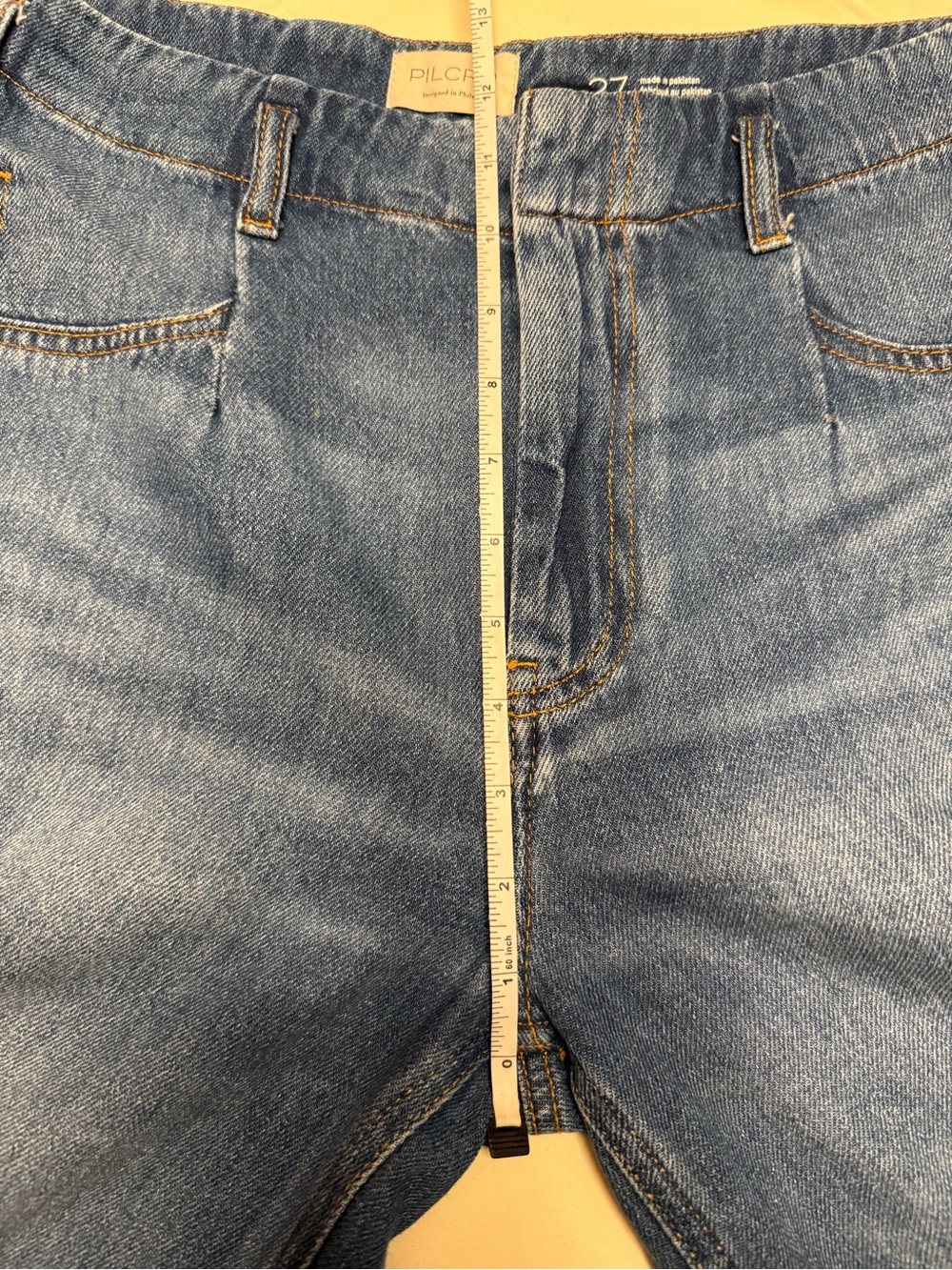 Pilcro Anthropologie Barrel Leg Jeans Size 27-Waist 15, Front Rise 12, Inseam 31 - Picture 7 of 8